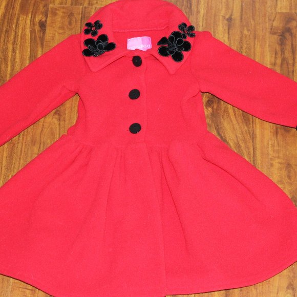 Good Lad Other - GOOD LAD GIRLS TODDLER SZ 2 RED/BLACK DRESS COAT GORGEOUS